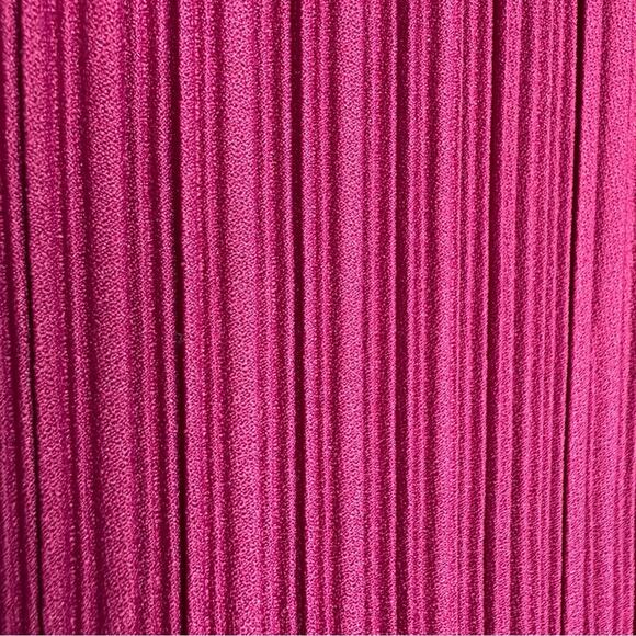 Vintage 80s Discoveries Unlimited Pleated Dress Purple Bow Secretary L XL - Picture 6 of 8